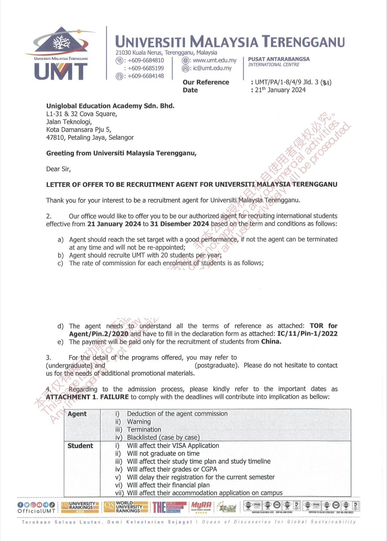 Universiti Malaysia Terengganu 授权文件